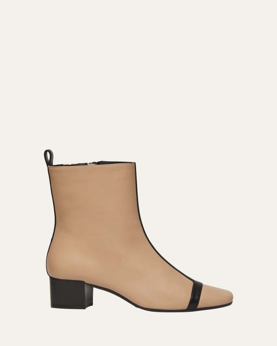 Audrey Bicolor Leather Ankle Booties